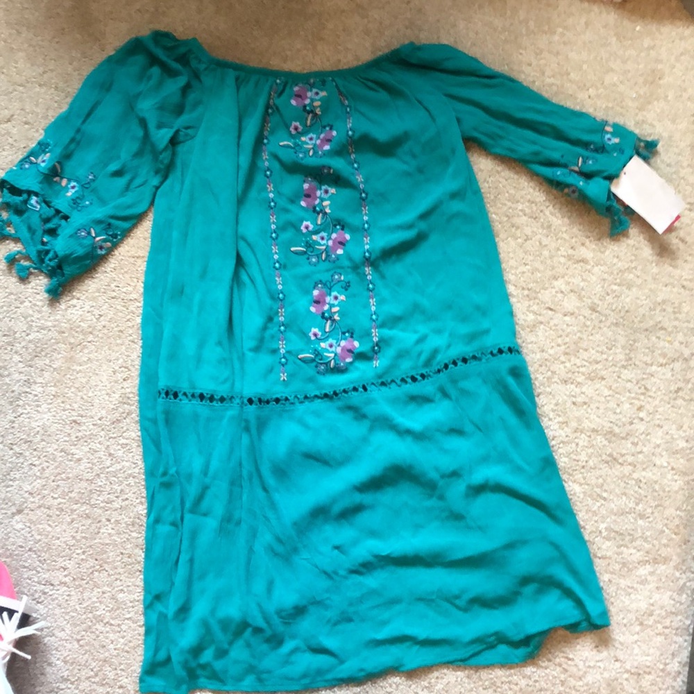 Teal solid Target dress